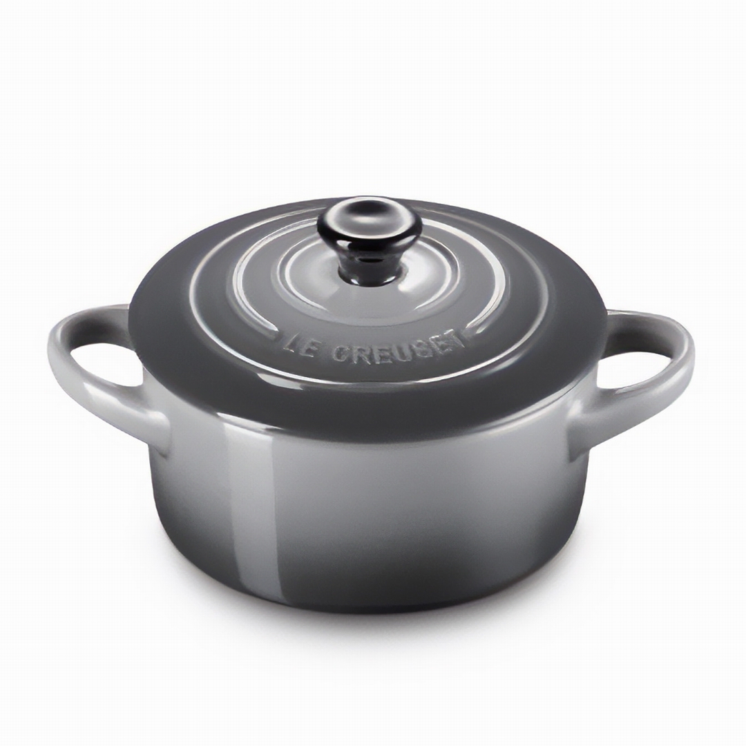 Mini-casseruola rotonda in gres smaltato LE CREUSET grigio flint