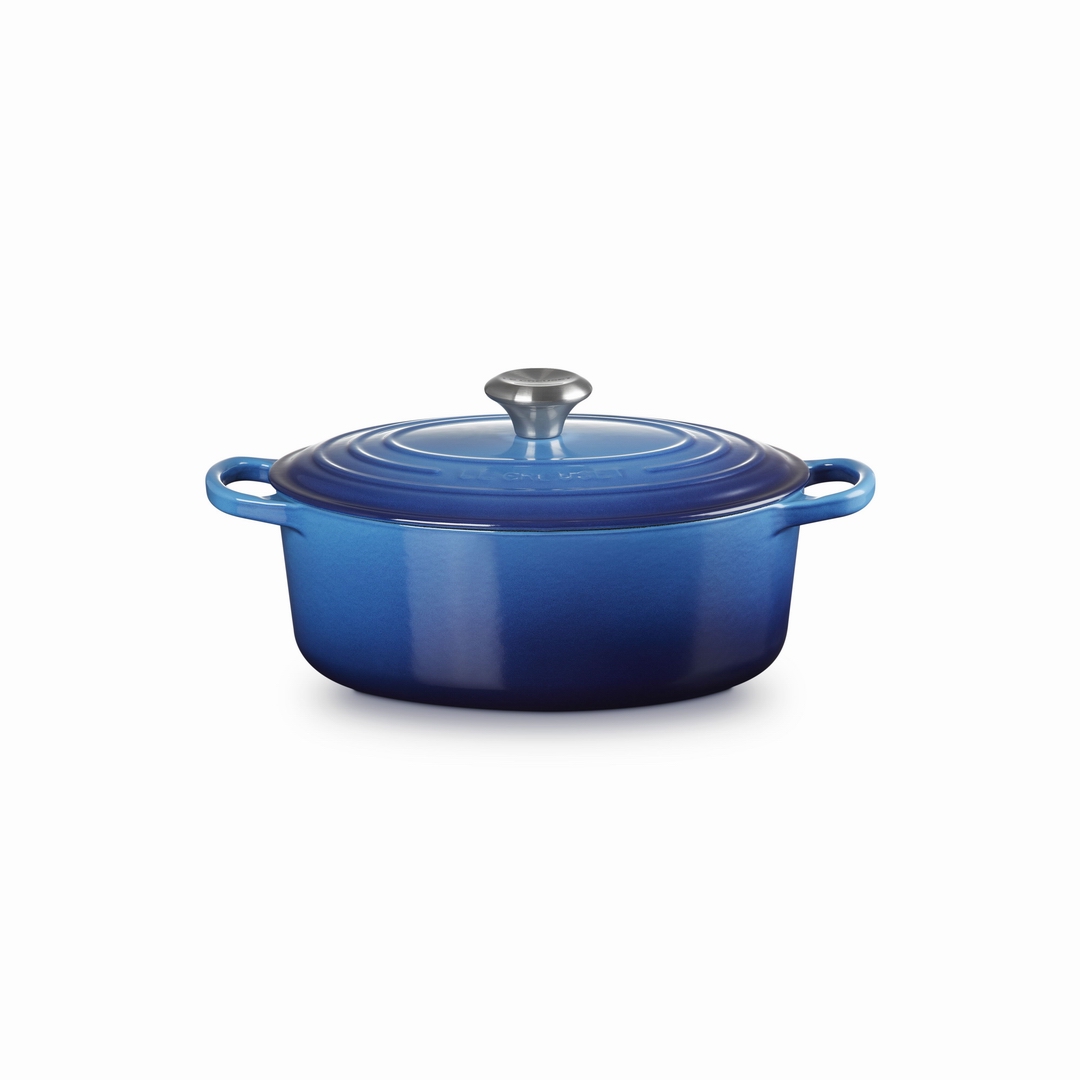 Casseruola ovale 27 cm LE CREUSET azure blu